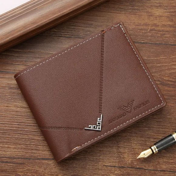 Brown Wallet Billfold Other - NEW Dark Brown Color Lightweight Men's Slim Bifold Vegan Leather Pocket Wallet
